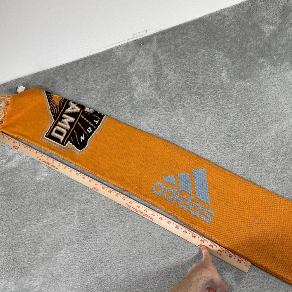 Adidas‎ Houston Dynamo Scarf Adult One Size MLS Soccer Orange Knit Tassel